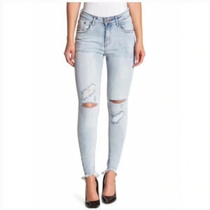 One Teaspoon SPRAY ONS Hell-cat High Waist Skinny Jeans Distressed Size 26